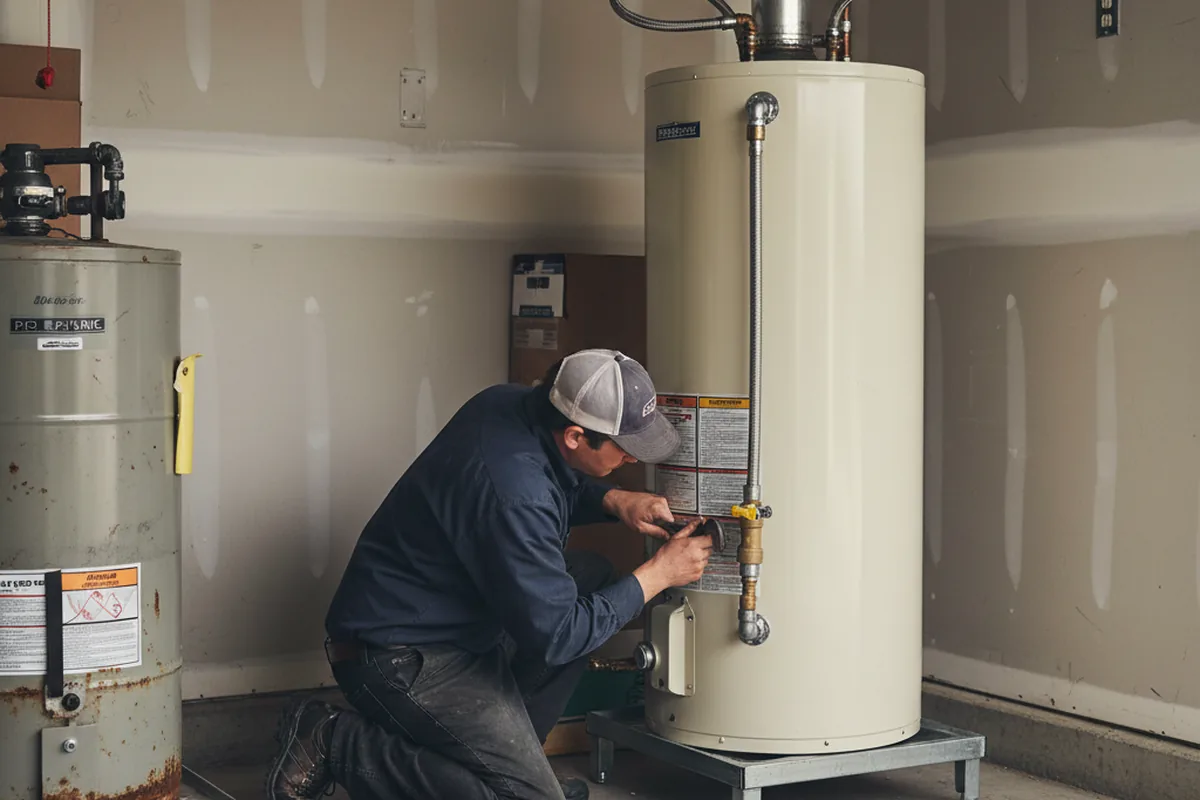 Water heater and shutoff valve replacement in Breeding