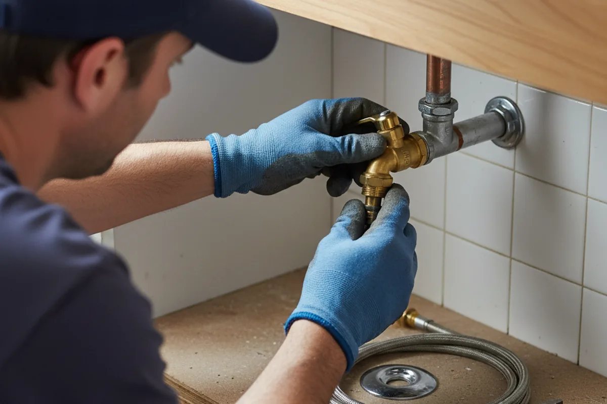 Shutoff valve and fitting work during Faucet and Fixture Repair in Breeding